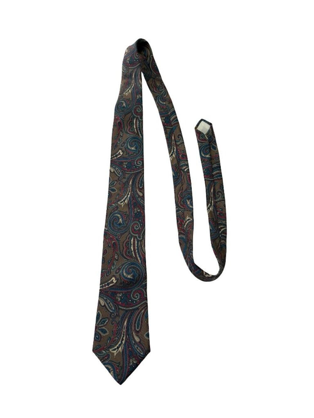 Etienne Aigner Paisley Necktie Vintage Brown Teal Burgundy Men's Tie 57x3